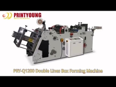 PRY-Q1200 পূর্ণ সার্ভো মোটর সঙ্গে ডাবল লাইন স্থাপন হ্যামবার্গার বক্স গঠনের মেশিন